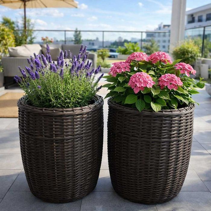 Kosze rattanowe, doniczka, donica, koszyczki, koszyk na kwiaty