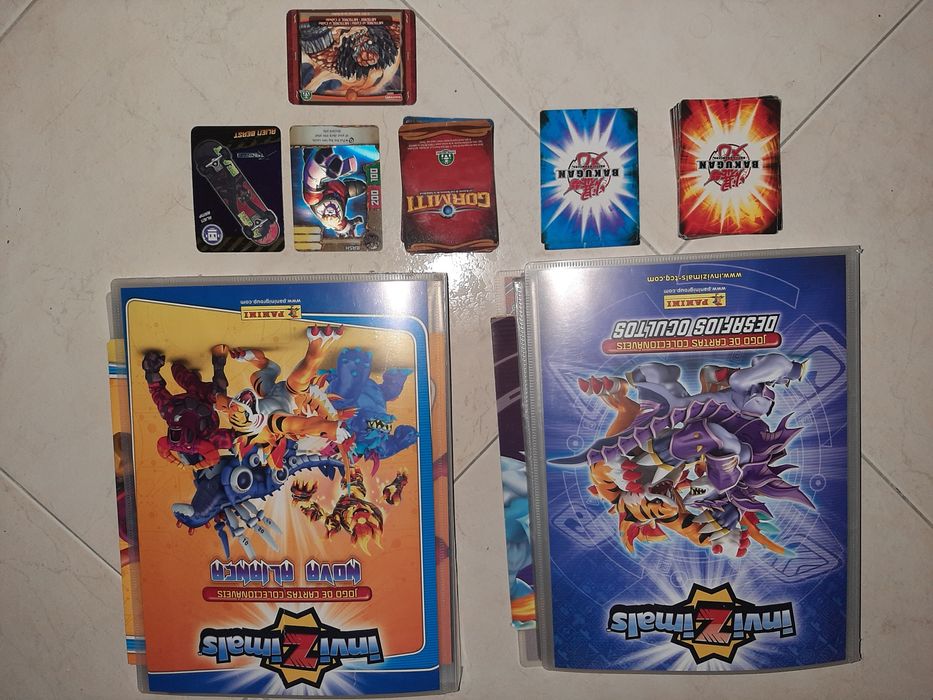 Cadernetas cartas cromos invizimals panini gormiti bakugan redakai tri