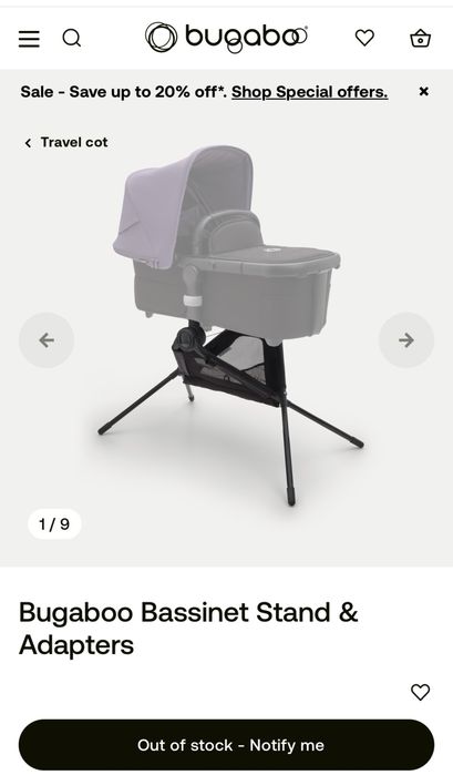 Bugaboo bassinet stand Suporte de Alcofa e adaptadores