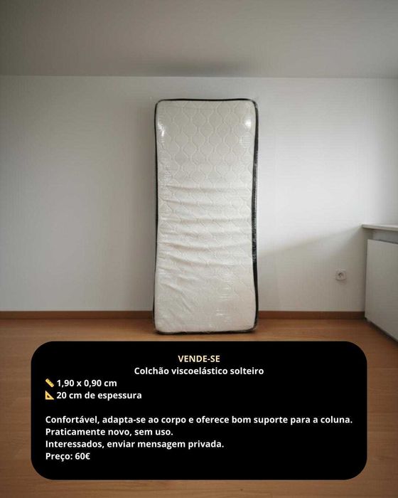 Colchão viscoelástico (praticamente novo)