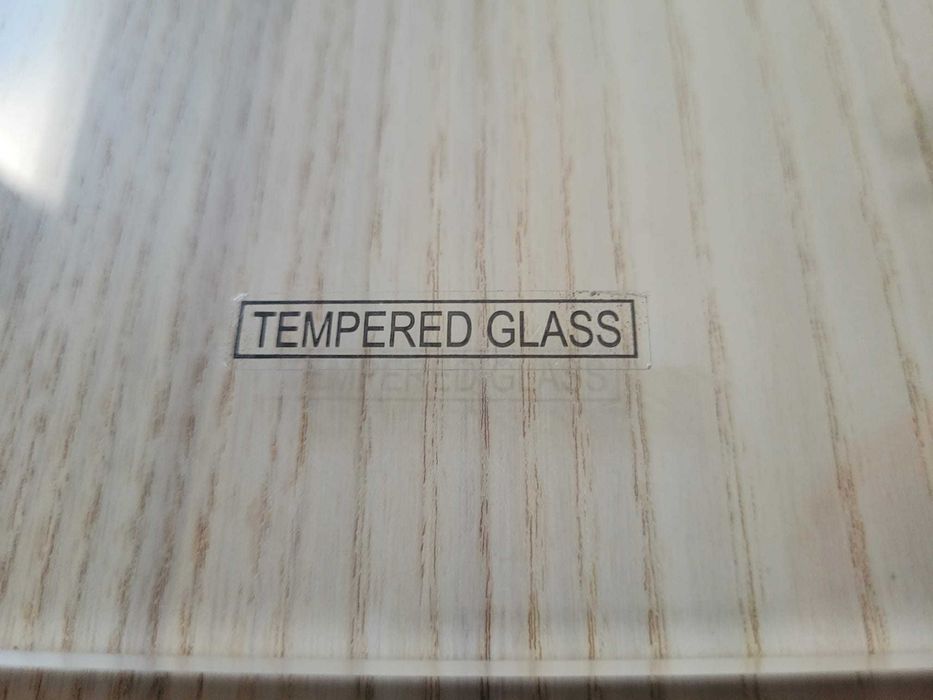 Tampo de vidro temperado 140x80cm, 1cm espessura, boleado