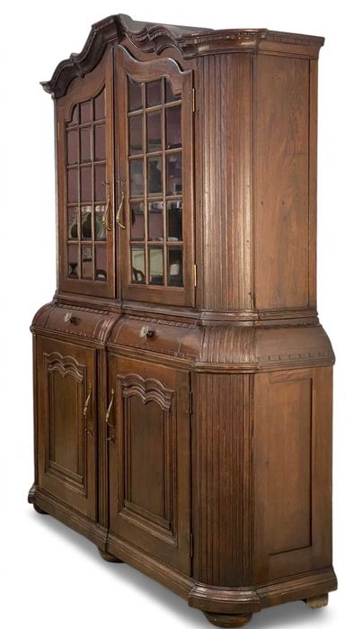 Antyczny kredens ludwikowski ok. 1900 r. dębowy witryna biblioteka