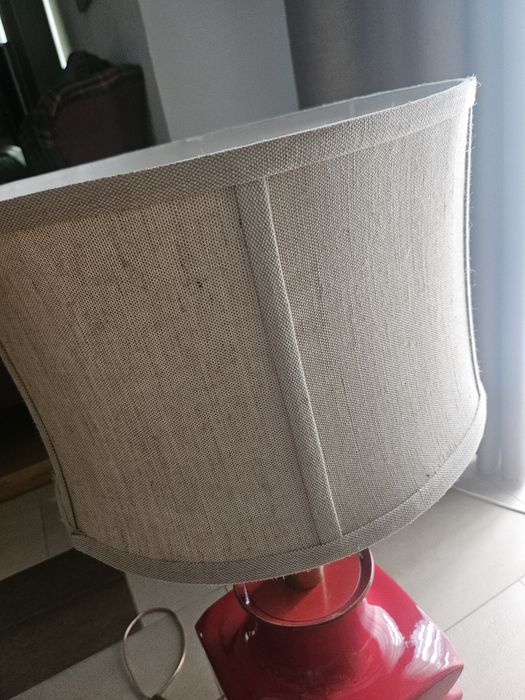 Lampa ceramiczna duza z abazurem.