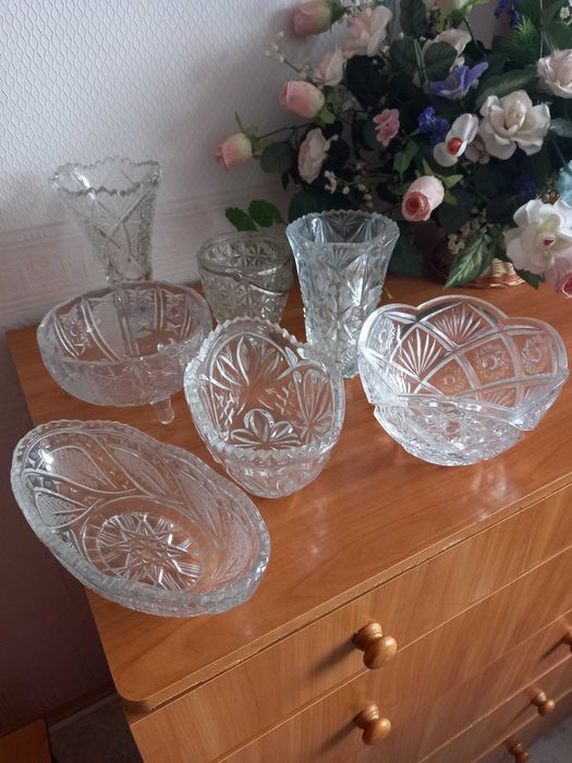 Хрусталь СССР Ваза / Салатник / Ладья /Конфетница в отличном сост.Харь