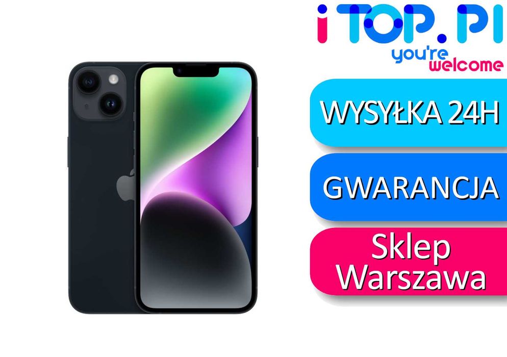 iPhone 14 128GB E-Sim Czarny I Jak nowy I Gwarancja I Sklep iTop Wawa