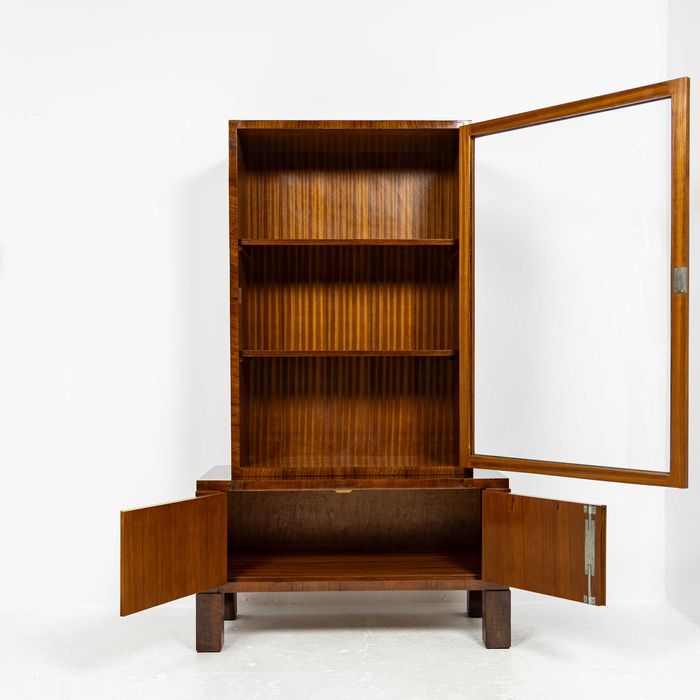 Serwantka Art Deco Lata 30-40 Po Renowacji Witryna Orzech Biblioteka