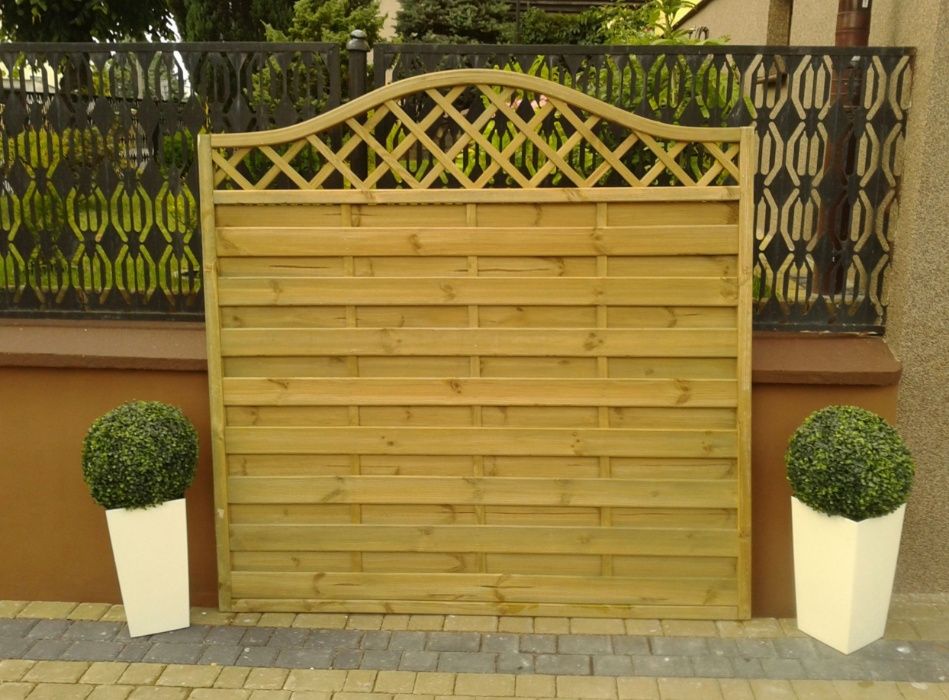 Płoty Pergole Płot Z Falą 180x180 Panel Ogrodzeniowy Panele Drewniane