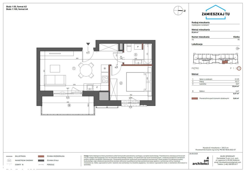 2 pokojowe, 3 pietro.