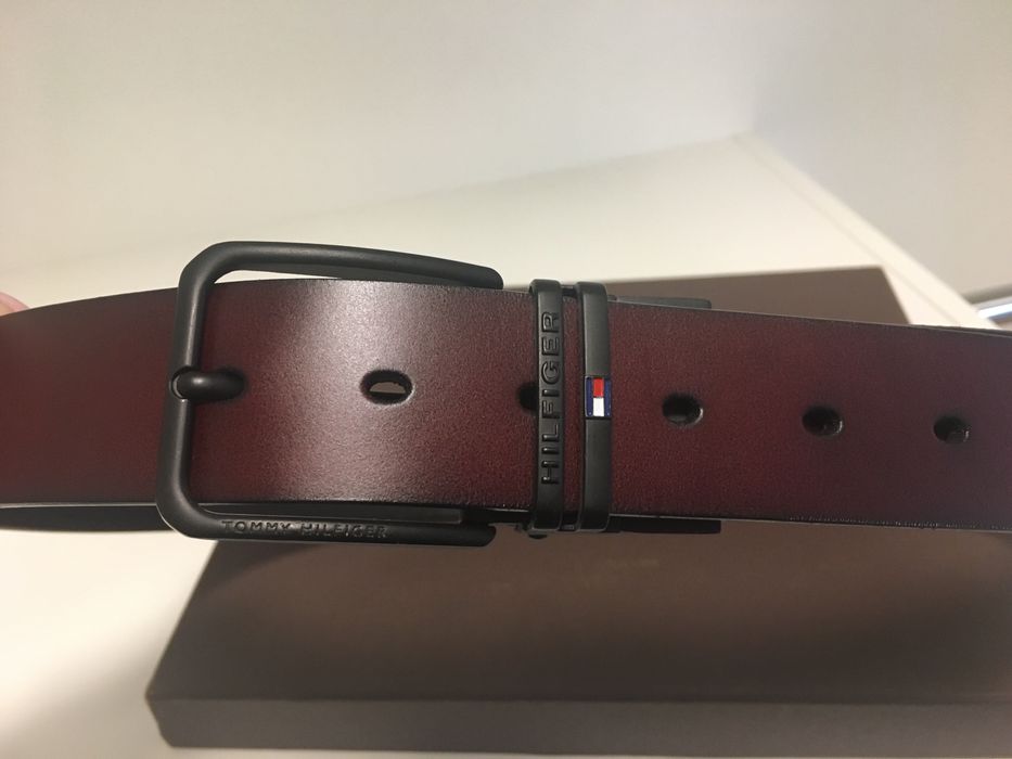 Oryginalny pasek TH tommy hilfiger meski czarny skora skorzany