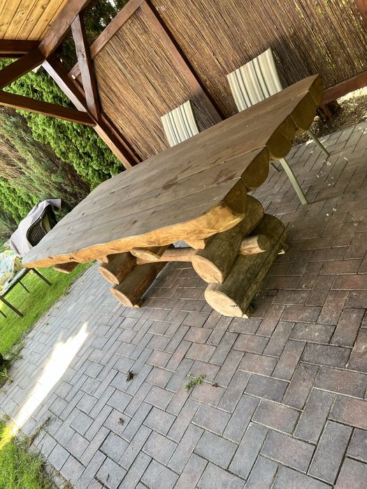 Stół ogrodowy  z bali