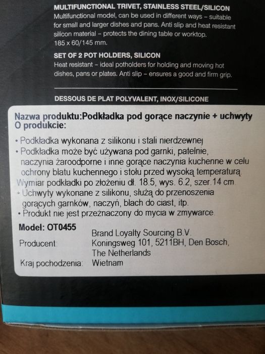 Vivo podkladka pod garnek plus dwa uchwyty na prezent