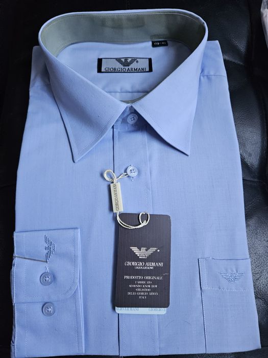 Nowa koszula męska Giorgio Armani niebieska XL 175/43