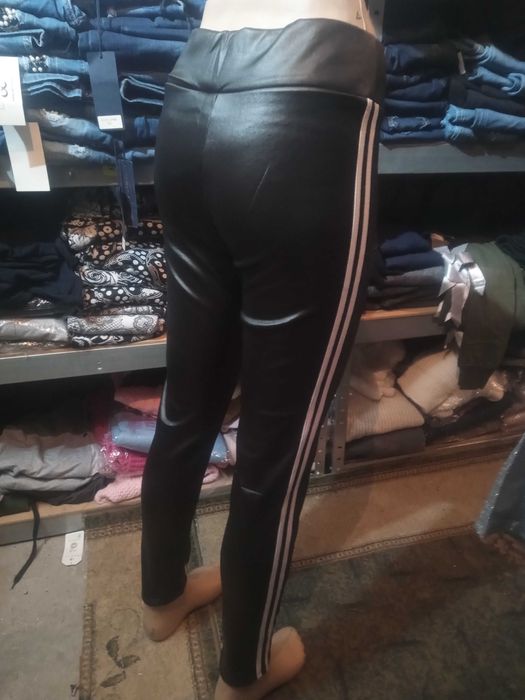 Leginsy ocieplane damskie latex wysoki stan