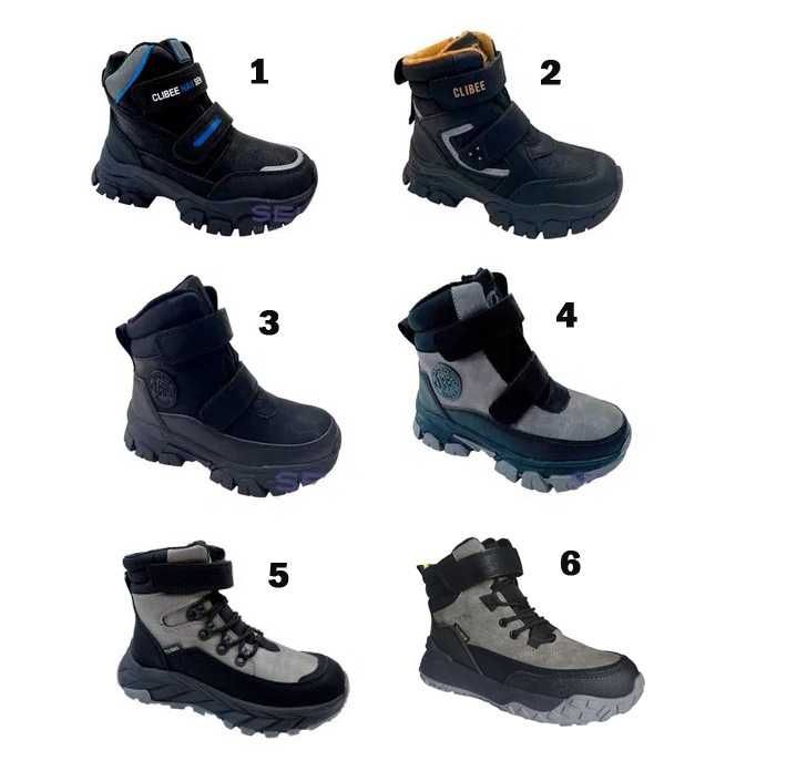 Дитячі зимові черевики Clibee для хлопчика 32 33 34 35 36 37 38 чоботи