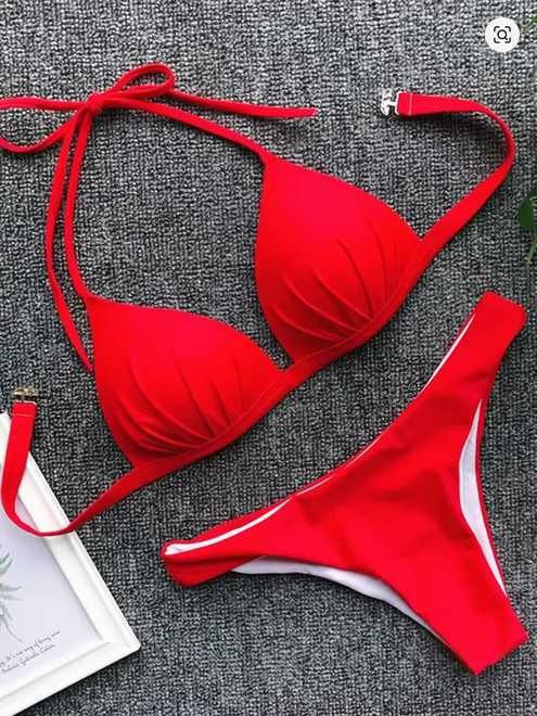 Strój kąpielowy dwuczęściowy Bikini czerwony M