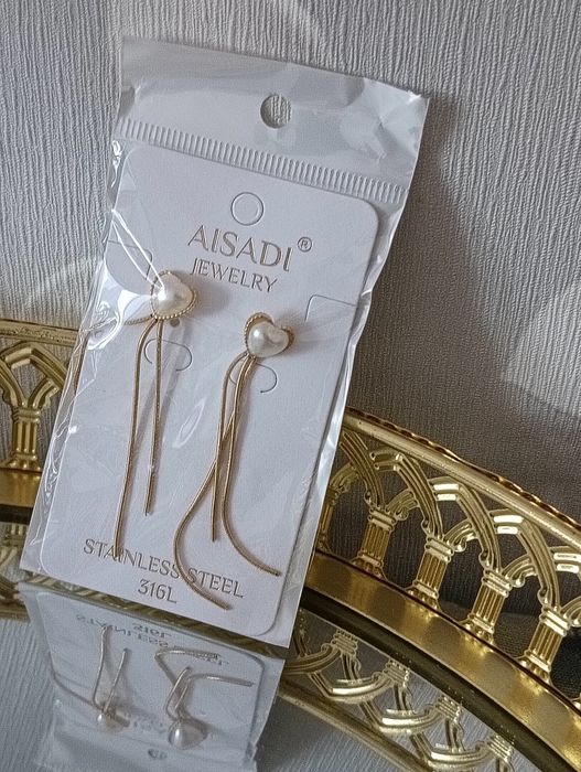 Stainless Steel kolczyki serca wiszące