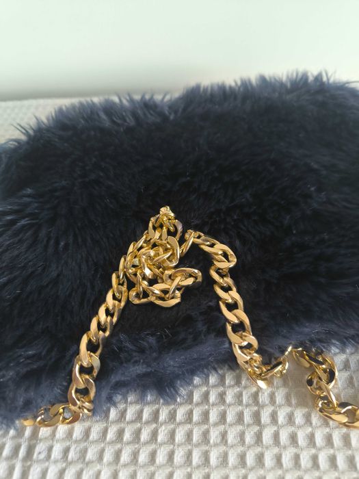 Mala de Ombro / Clutch em Pelo Sintético (Azul Escuro/Marinho)