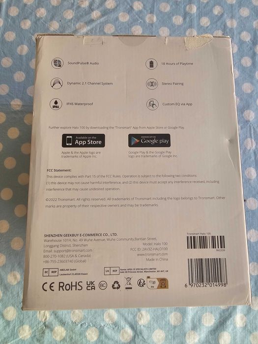 Coluna Bluetooth Tronsmart Halo 100 60W TWS