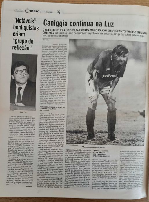 Jornal O Jogo de janeiro de 1995 - Luís Figo