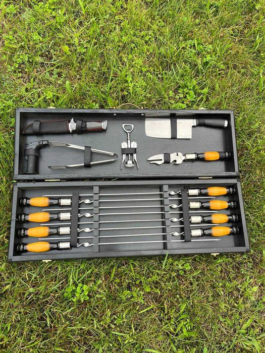 Набори шампурів від виробника. На подарунок в дерев’яному кейсі