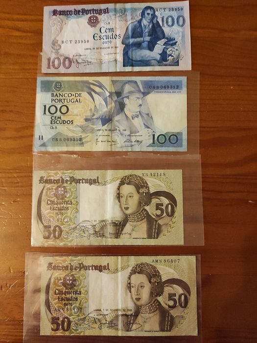 Notas antigas 100 escudos