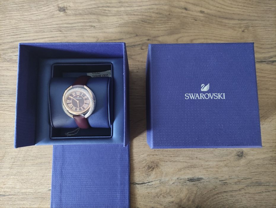 Nowy zegarek Swarovski Duo kryształki skórzany pasek