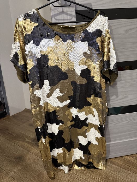 Плаття michael kors вінтажне розмір s камуфляжне з пайєтками