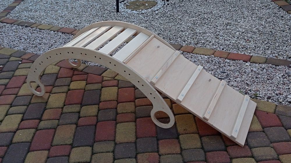 Kraftowy Bujak Montessori + pikler + ścianka wspinaczkowa + poduszka