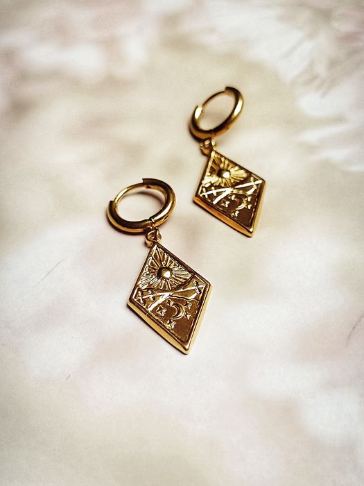 Magiczne Kolczyki Gwiezdny Krajobraz Stal Nierdzewna 316L