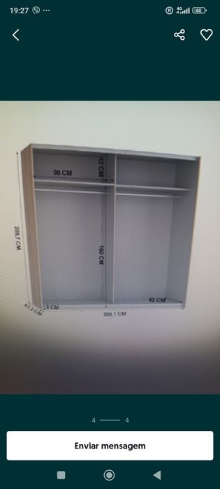 Roupeiro com duas portas á correr
