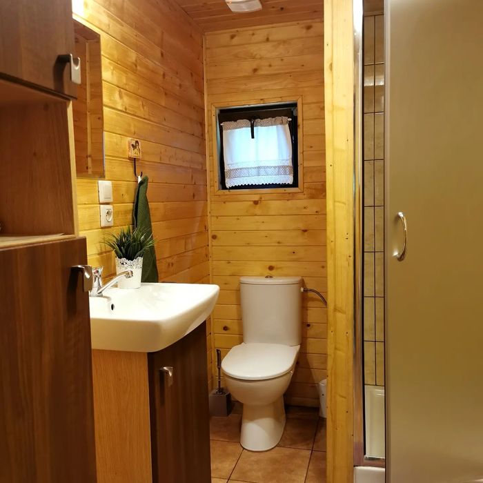 Domki w sam las. Domek Bory Tucholskie nad jeziorem