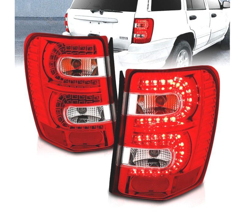 FAROLINS LED JEEP GRAND CHEROKEE 99-05 VERMELHO CLARO