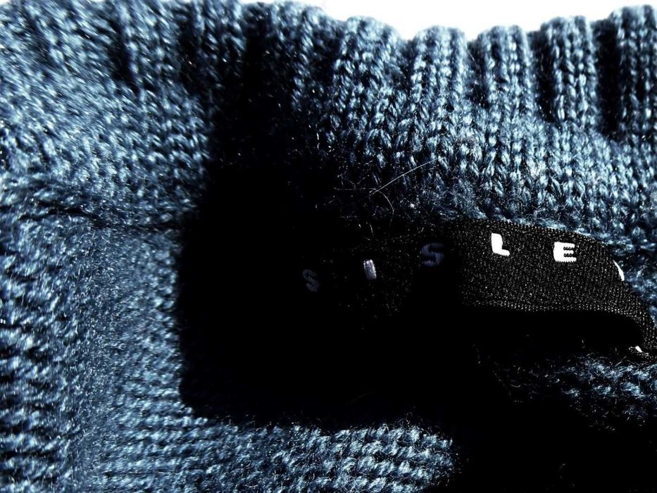 Sisley Ciepły Półgolf sweter Wełna 60% 36 38