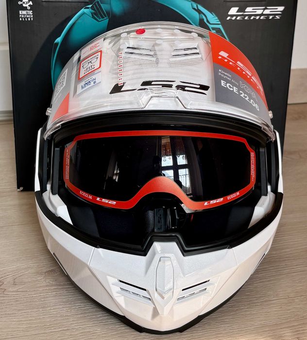 Capacete NOVO Modular 180° LS2 Advant Branco (43% DESCONTO) Tam XS