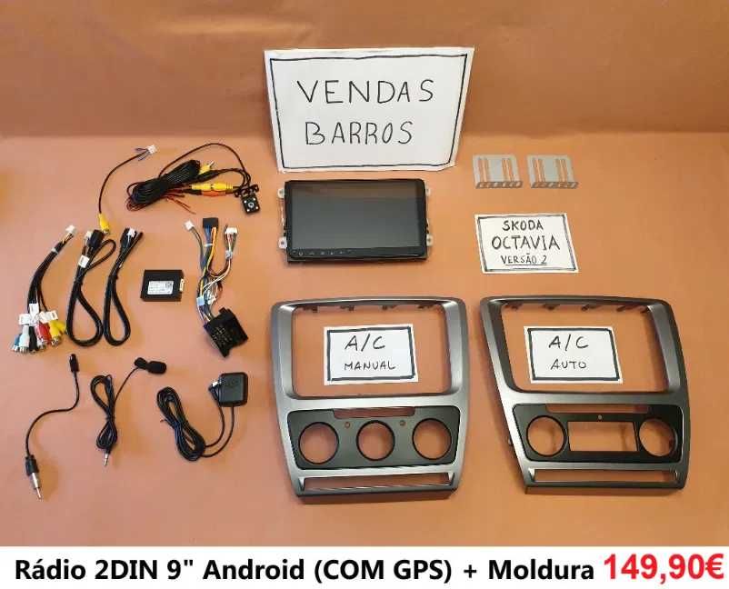 (NOVO) Rádio 2DIN • SKODA Octavia (1996 até 2013) • Android [4+64GB]
