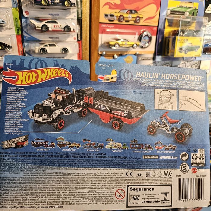 Hot Wheels Super Rigs Haulin' Horsepower (Conjunto Camião e Moto 4)