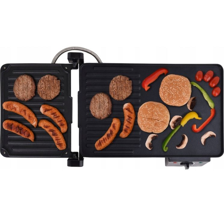 Duży elektryczny rozkładany grill domowy grillowanie cały rok