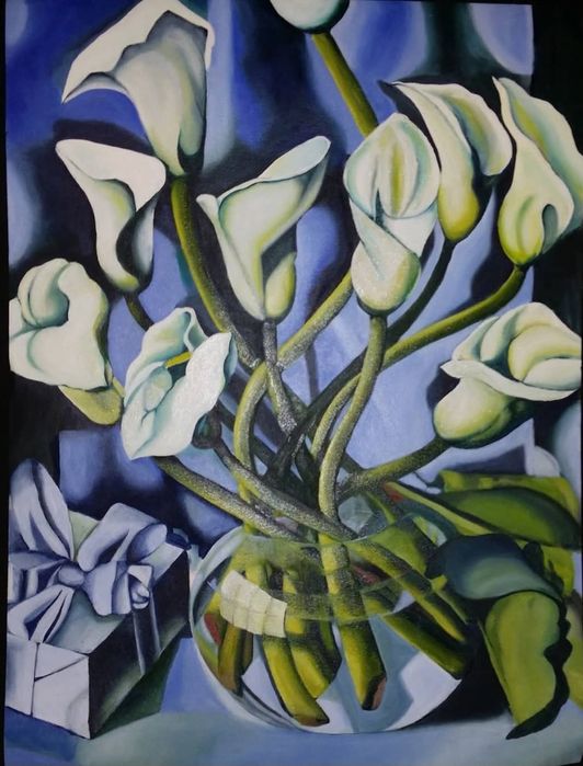 Pintura a óleo não emoldurada