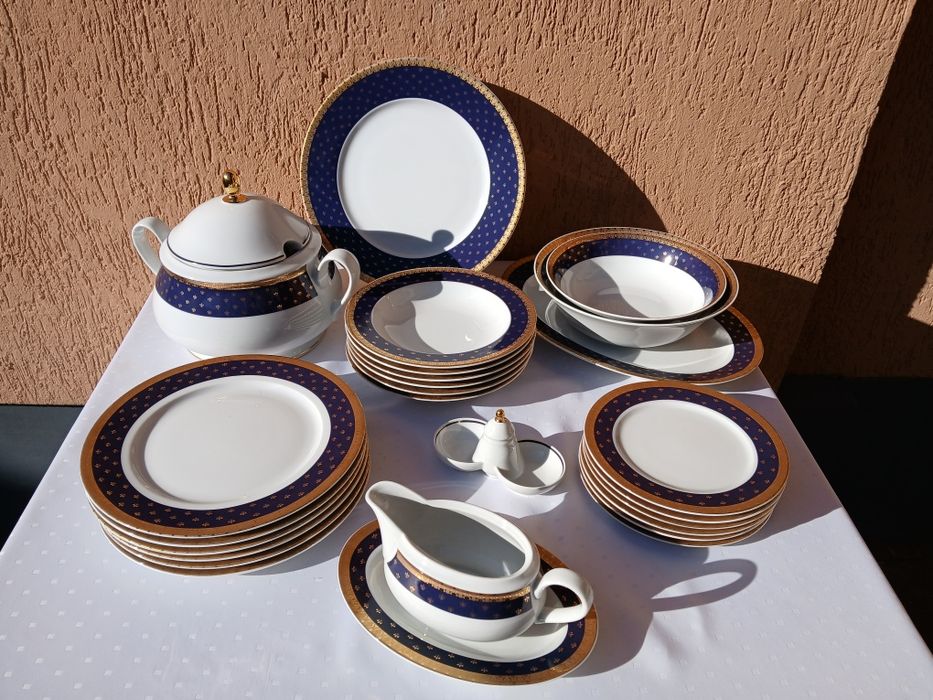 Столовий сервіз кобальт Чехія фарфор столовый сервиз Чехия