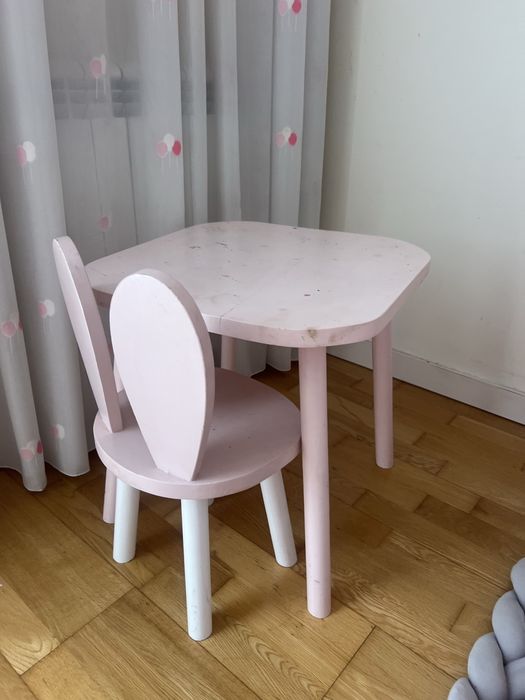 Mesa e cadeira  Rosa para criança