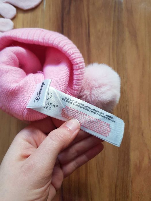 Różowa czapka  i rękawiczki Myszka Minnie Disney 12-24 miesięcy