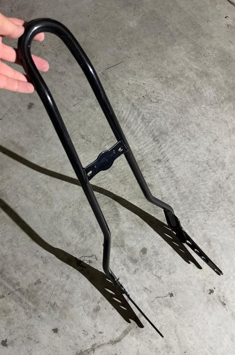 Sissy Bar King/Passenger Backrest 25" Detachable Luggage Rack for Harley-Davidson Softail Street Bob - Black