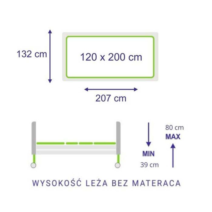NOWE Łóżko rehabilitacyjne Elbur PB 526 II (120x200 cm) WNIESIENIE