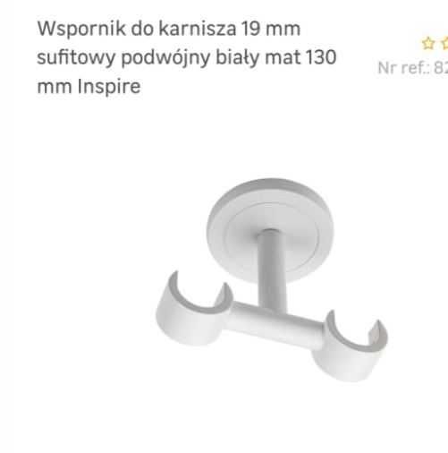 Karnisze białe metalowe Inspire nowe