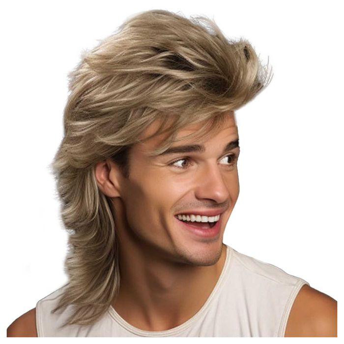 Blond peruka lata 70. 80.  przebranie długie włosy retro vintage