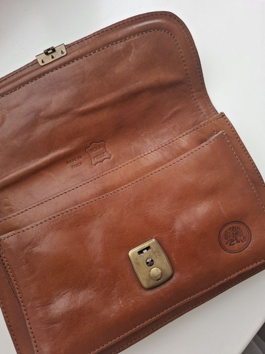 Вінтажна шкіряна барсетка / сумка чол Італія