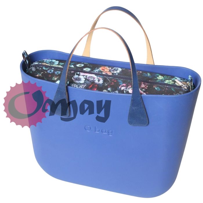 Granatowy organizer do OBAG STANDARD ogród kwiaty 2 kieszenie OMAY