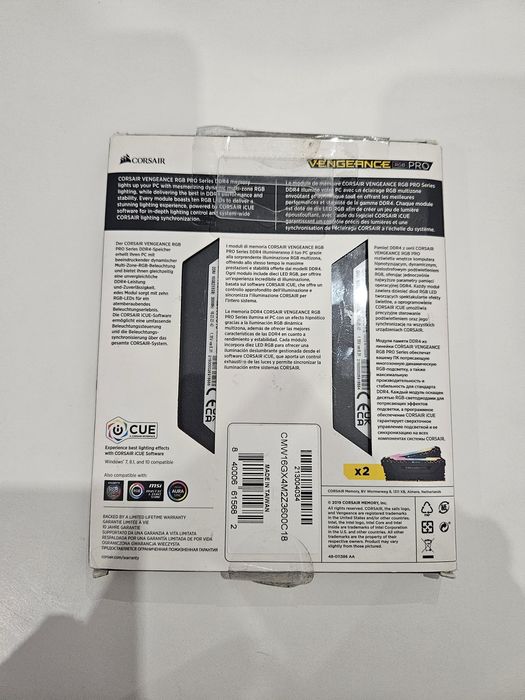 RAM DDR4 2x8GB 3600MHz Vengeance RGB PRO CORSAIR