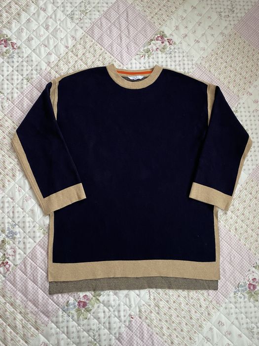 Granatowy sweter bluza z rozcięciami 2XL 44 jasper conran premium