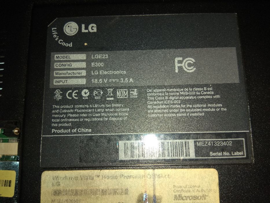 Portáteis LG E500 e LG E300 LGE23 Inteiro e para venda às Peças